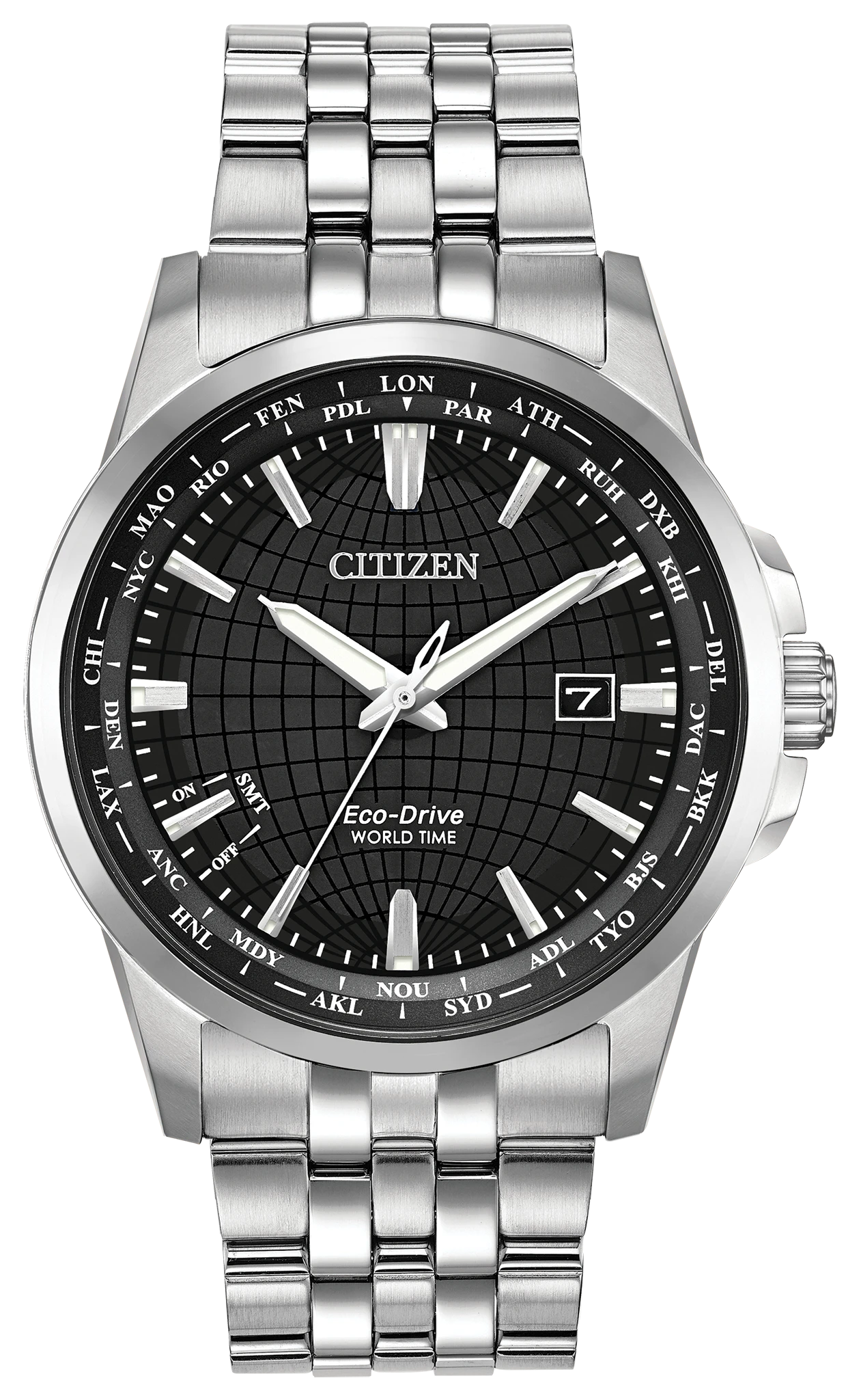 World Time Black Dial Stainless Steel Bracelet BX1000-57E | CITIZEN
